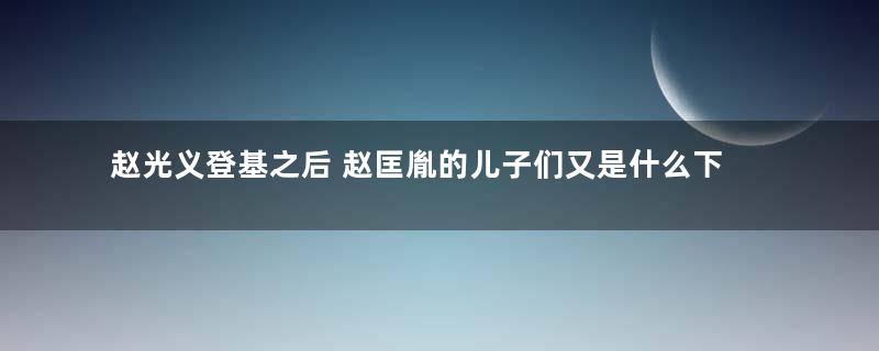 赵光义登基之后 赵匡胤的儿子们又是什么下场